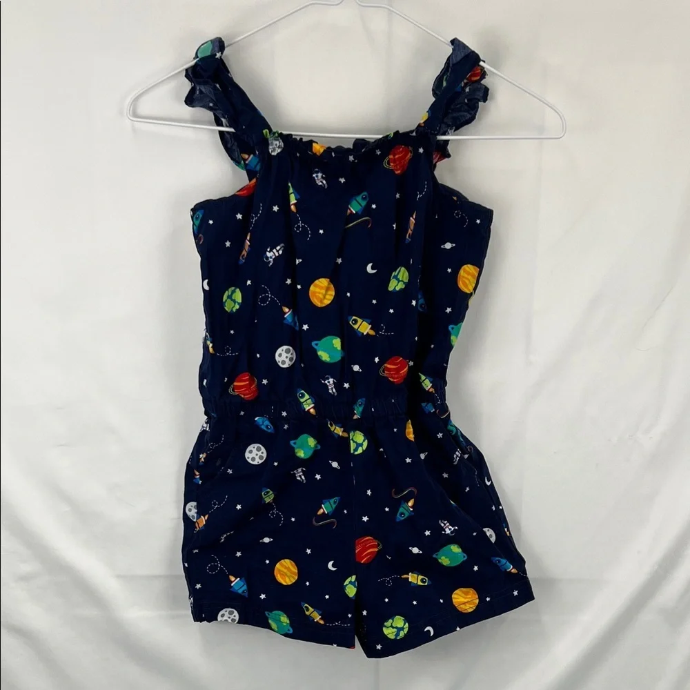 Gymboree - Girl’s Romper -One Piece -Shorts - Outer Space - Navy - Sleeveless -7